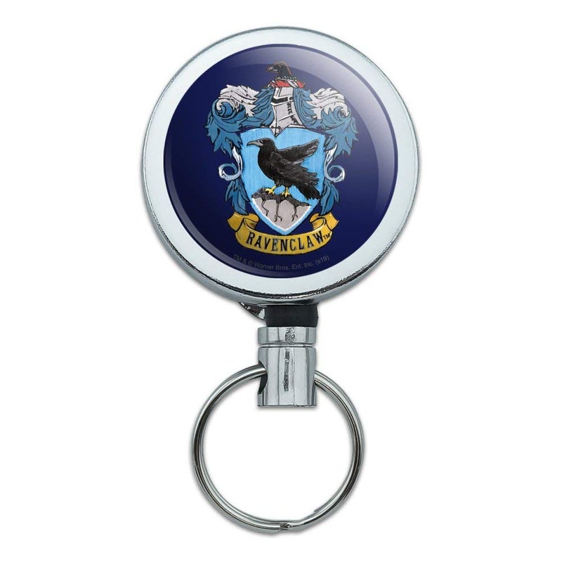 GRAPHICS & MORE Harry Potter Ravenclaw Painted Crest Heavy Duty Metal Retractable Reel ID Badge Key Card Tag Holder with Belt Clip - Image 1